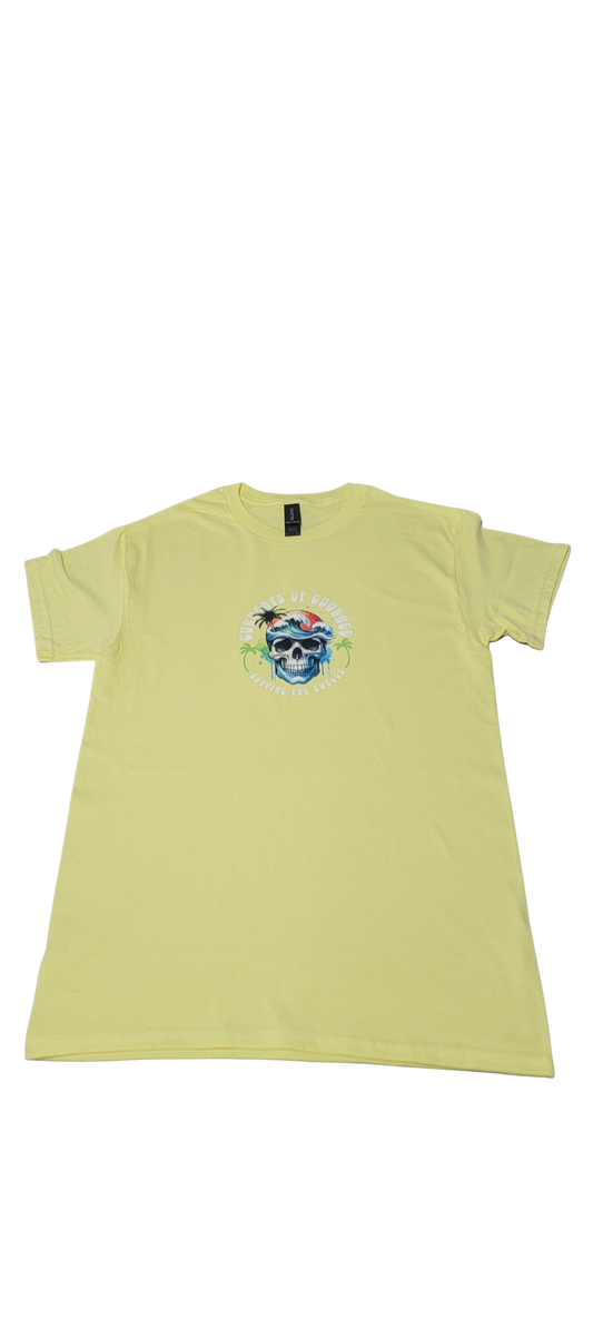 Tropical Skull Graphic Tee Amarilla