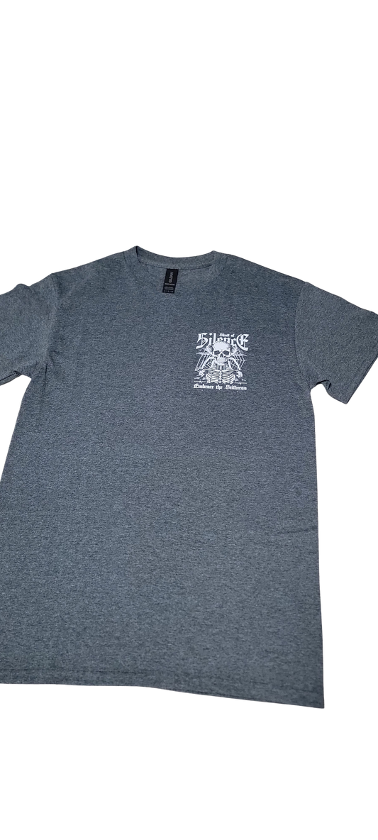 Silence Skull Graphic Tee Gris