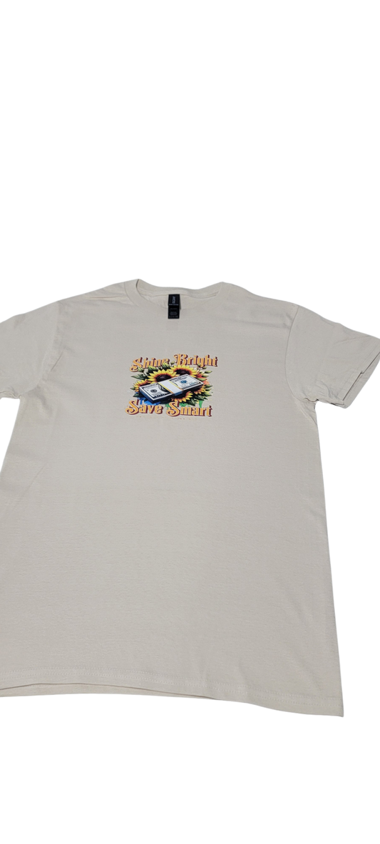 Shine Bright Save Smart Tee Blanca